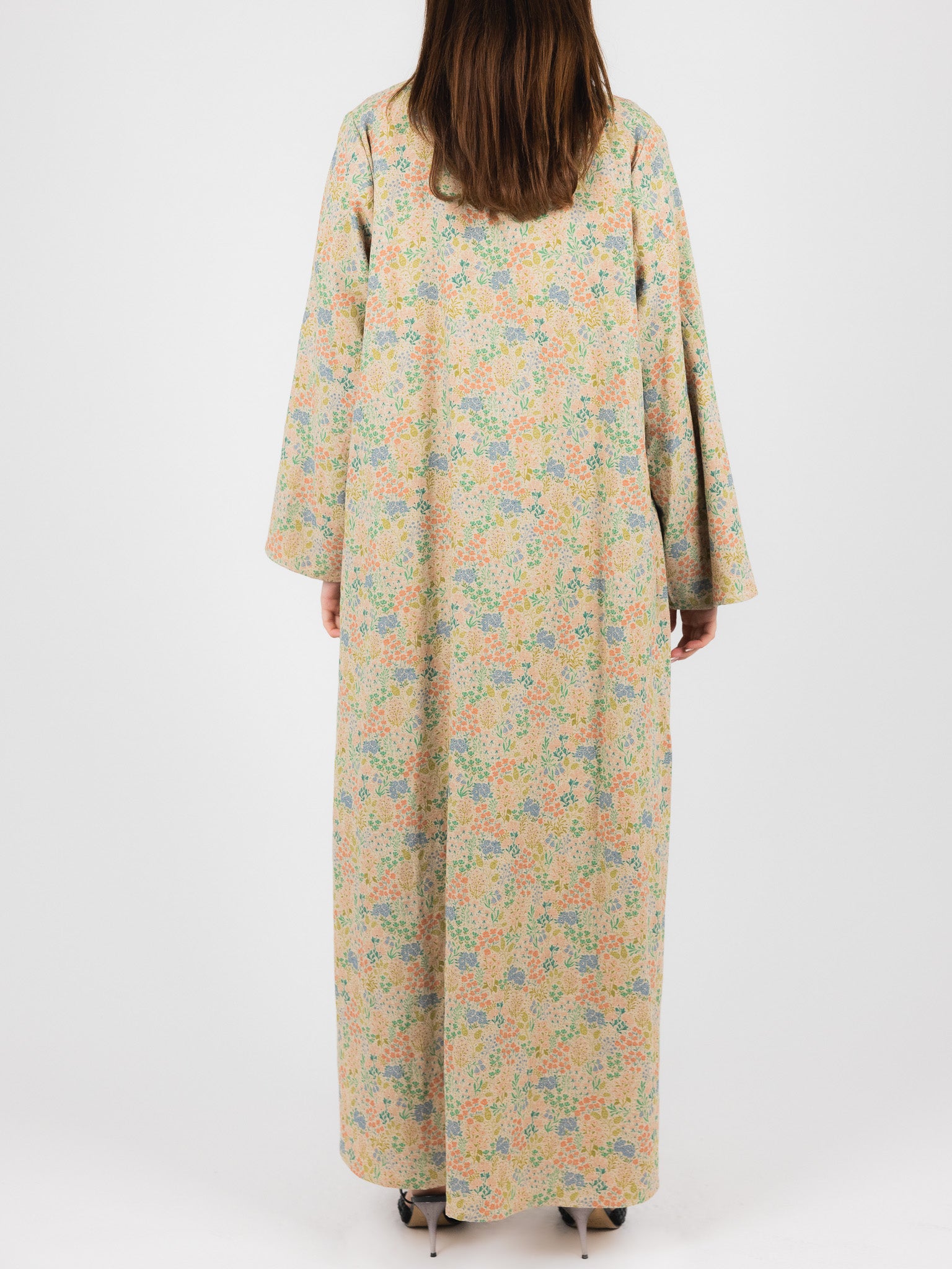 Pastel Flora Print Abaya