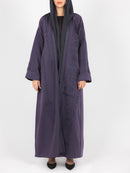 Plum Tonal Embroidered Abaya