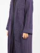 Plum Tonal Embroidered Abaya