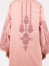 Rose Contrast Embroidered Abaya