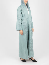 Seafoam Tonal Embroidered Abaya