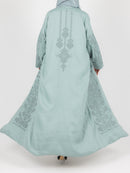 Seafoam Tonal Embroidered Abaya