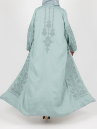Seafoam Tonal Embroidered Abaya