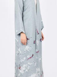 Sky Bird Print Abaya