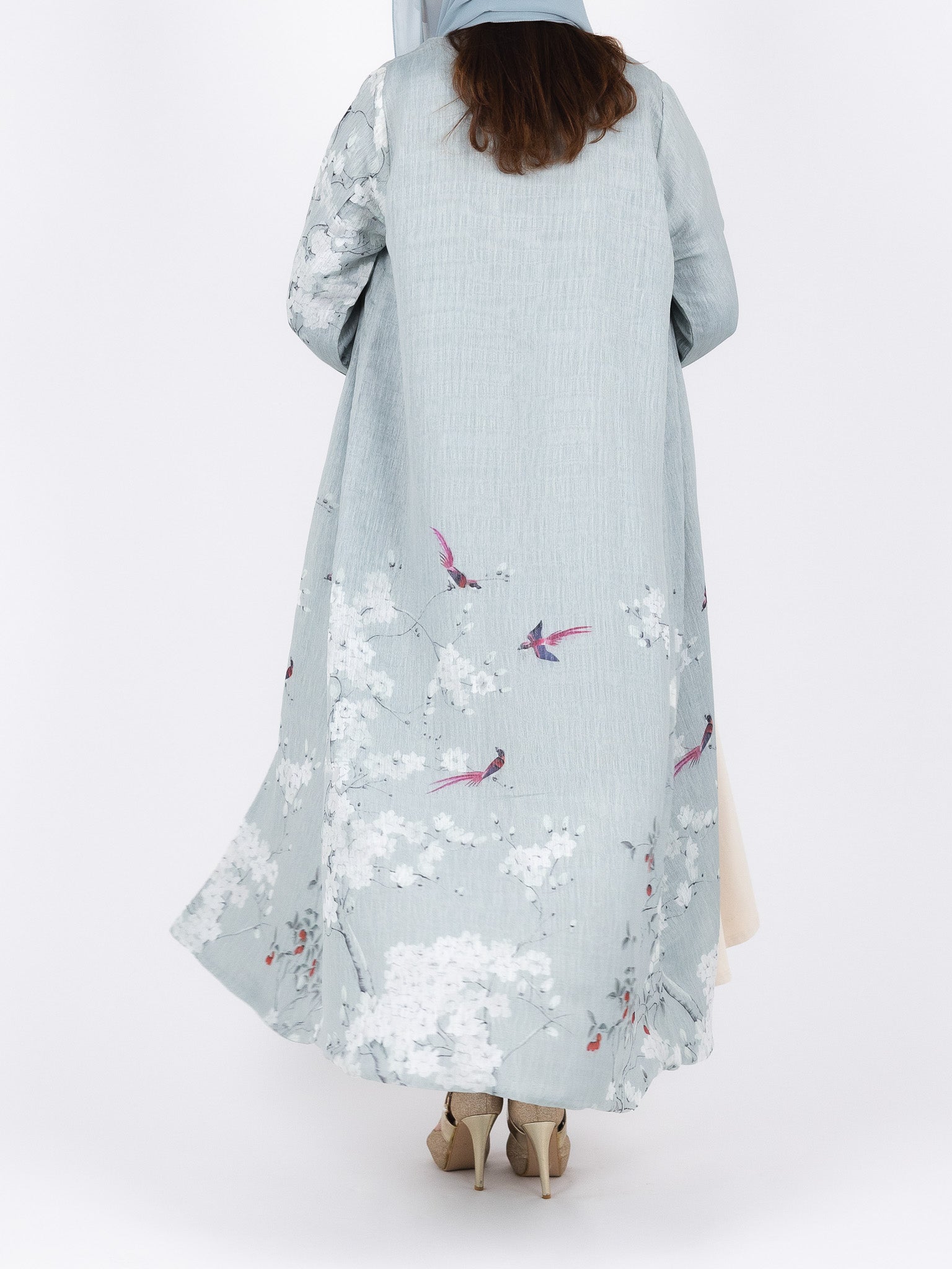 Sky Bird Print Abaya
