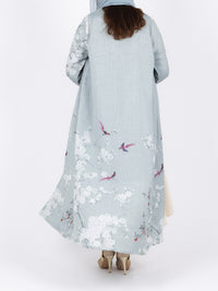 Sky Bird Print Abaya