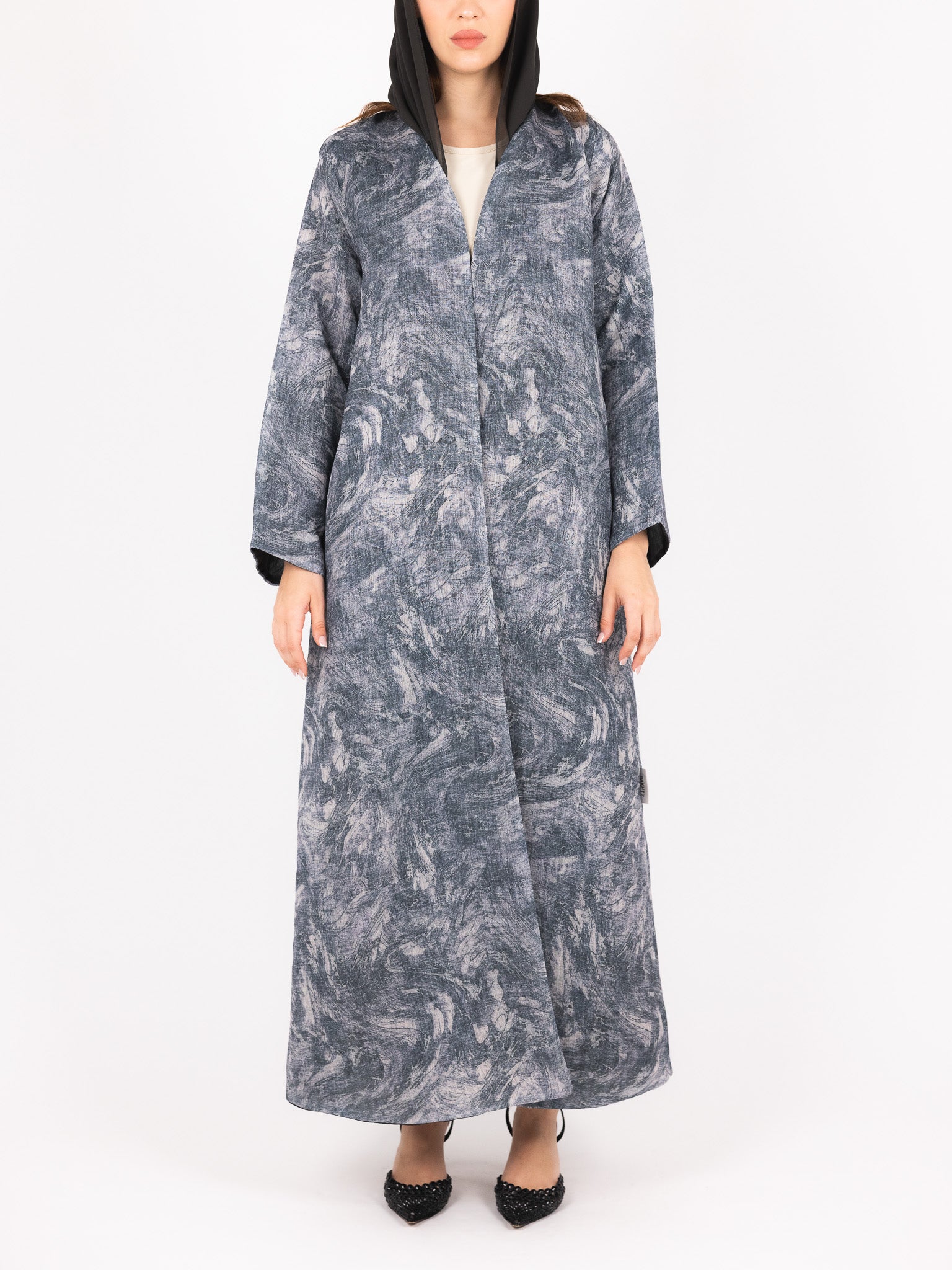Slate Brushstroke Abaya