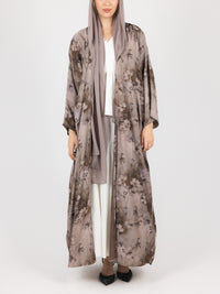 Taupe Bloom Print Abaya
