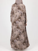 Taupe Bloom Print Abaya