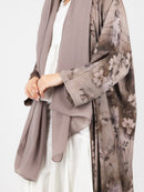 Taupe Bloom Print Abaya