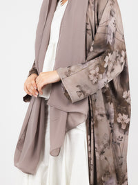 Taupe Bloom Print Abaya