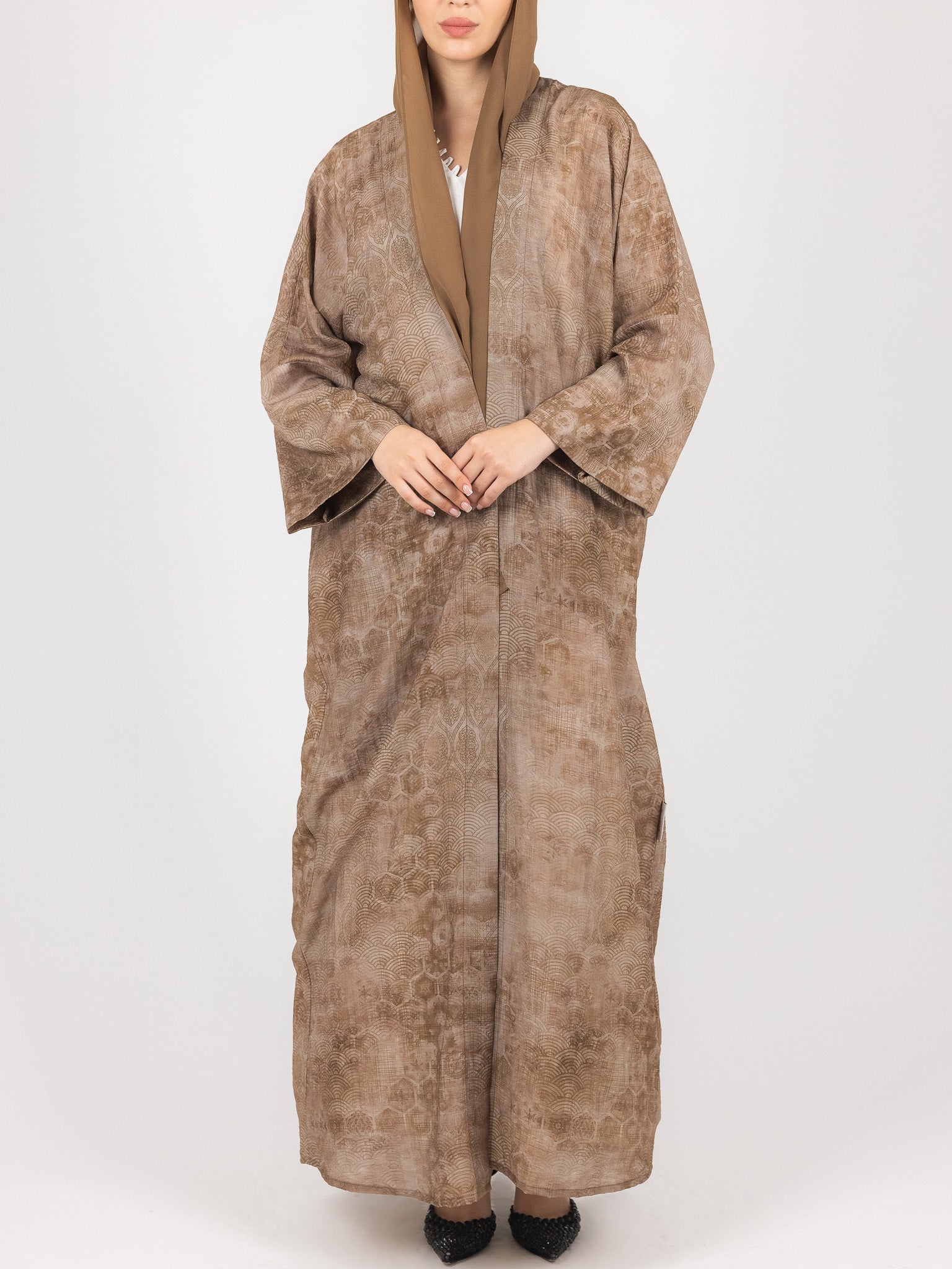 Taupe Textured Abaya