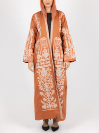 Terracotta Tribal Heritage Embroidered Abaya