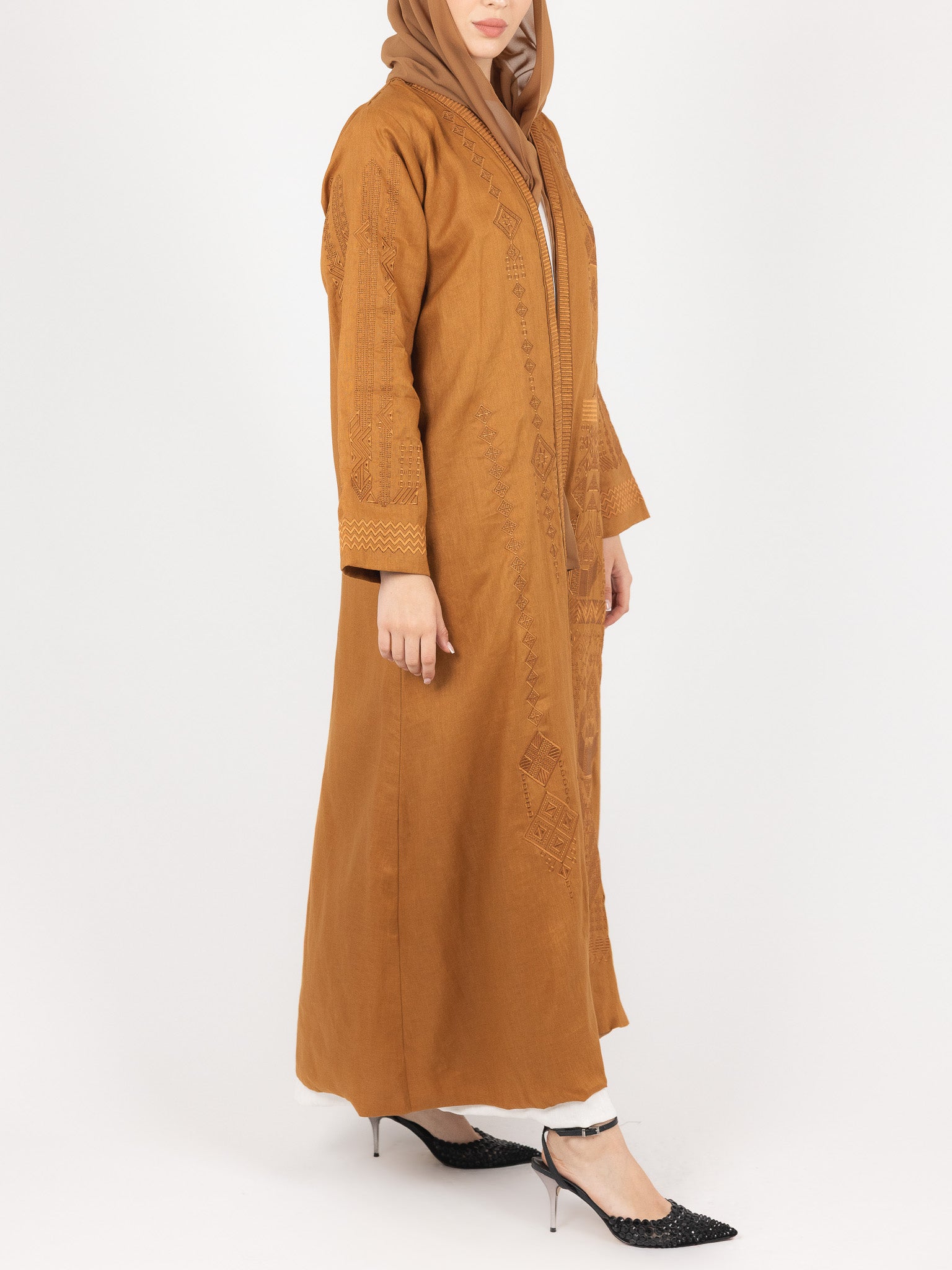 Terracotta Tonal Embroidered Abaya