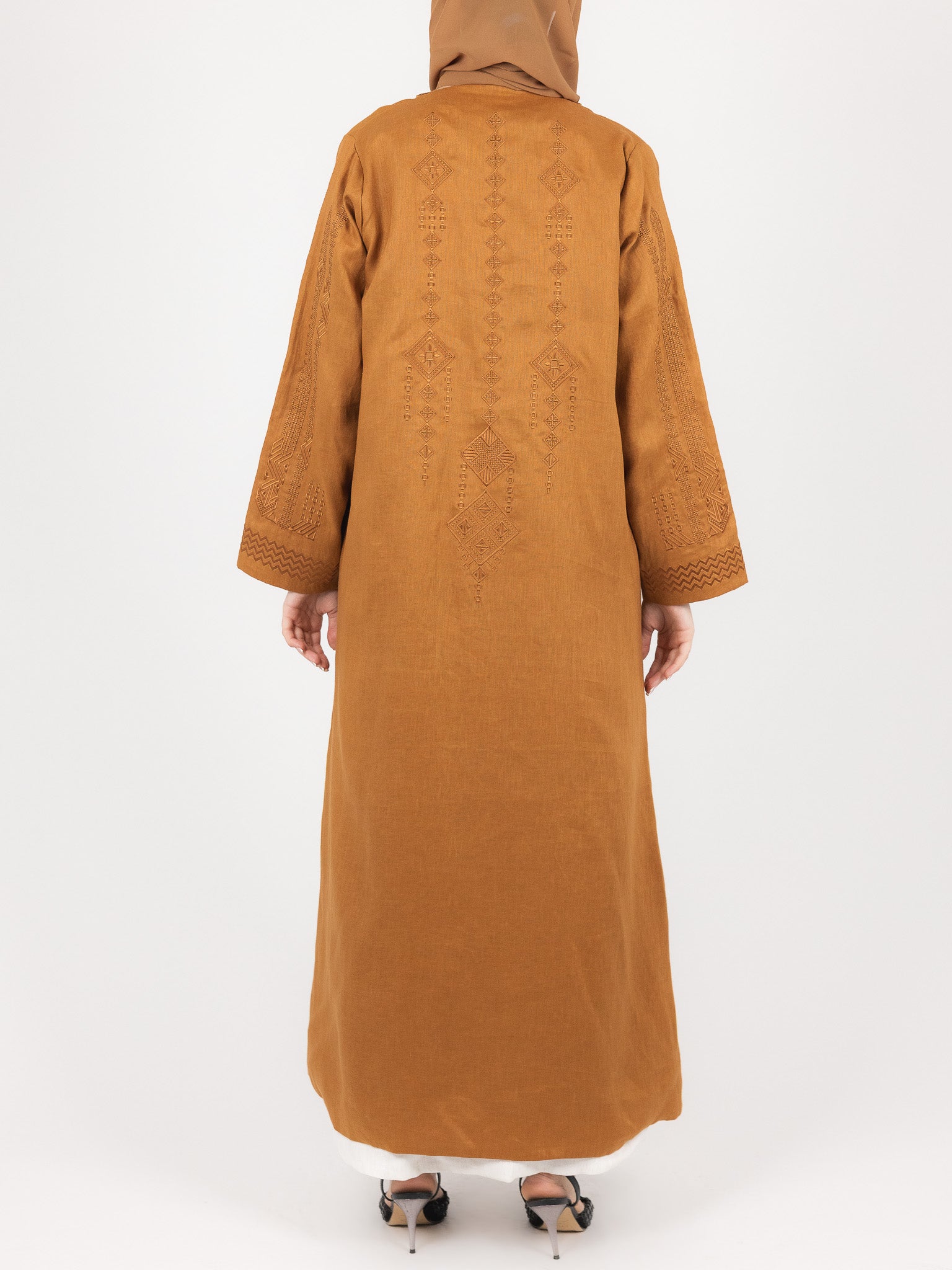 Terracotta Tonal Embroidered Abaya