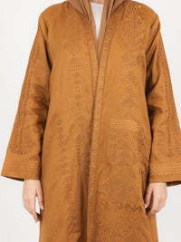 Terracotta Tonal Embroidered Abaya