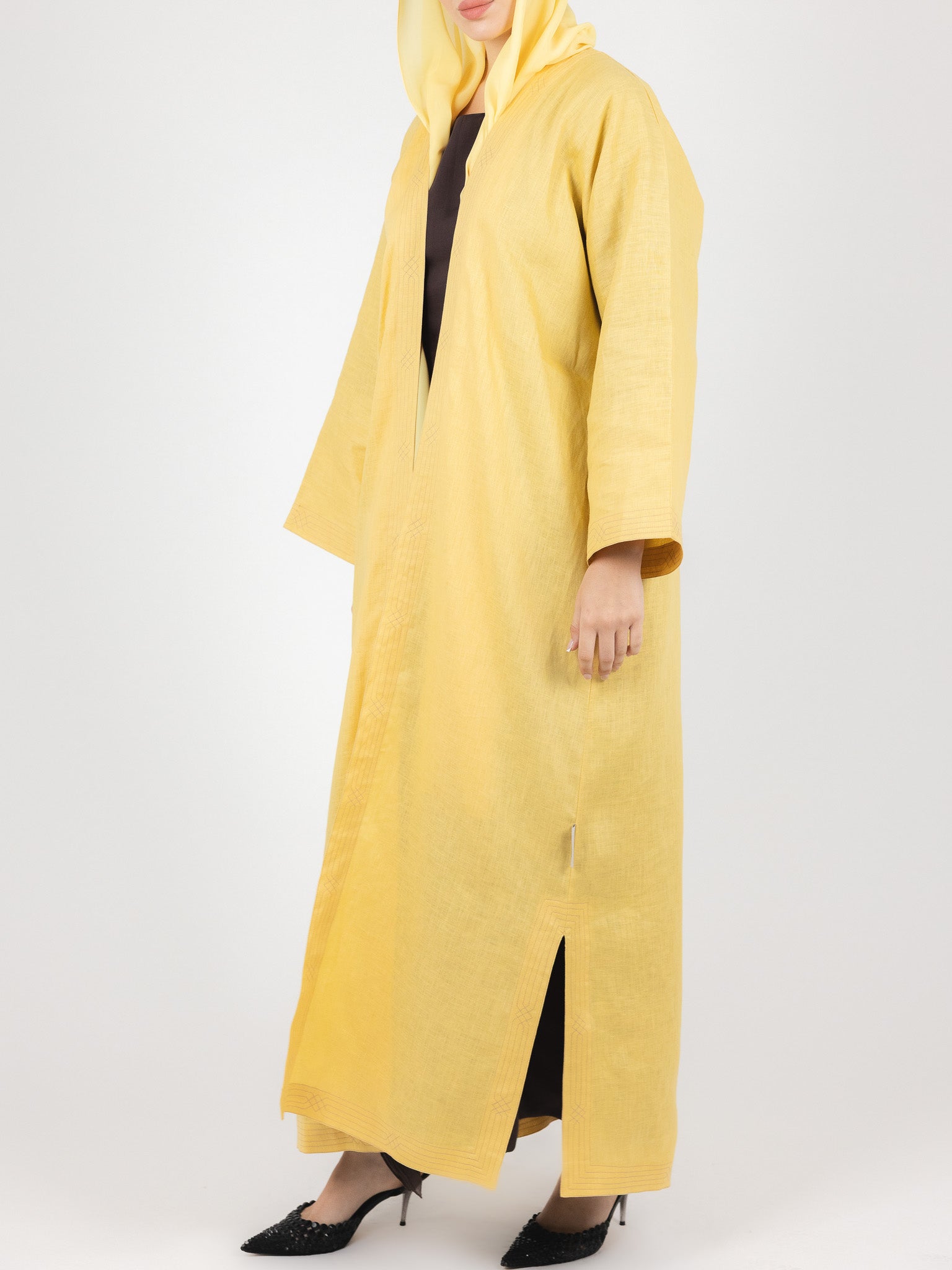 Yellow Leaf Detail Abaya