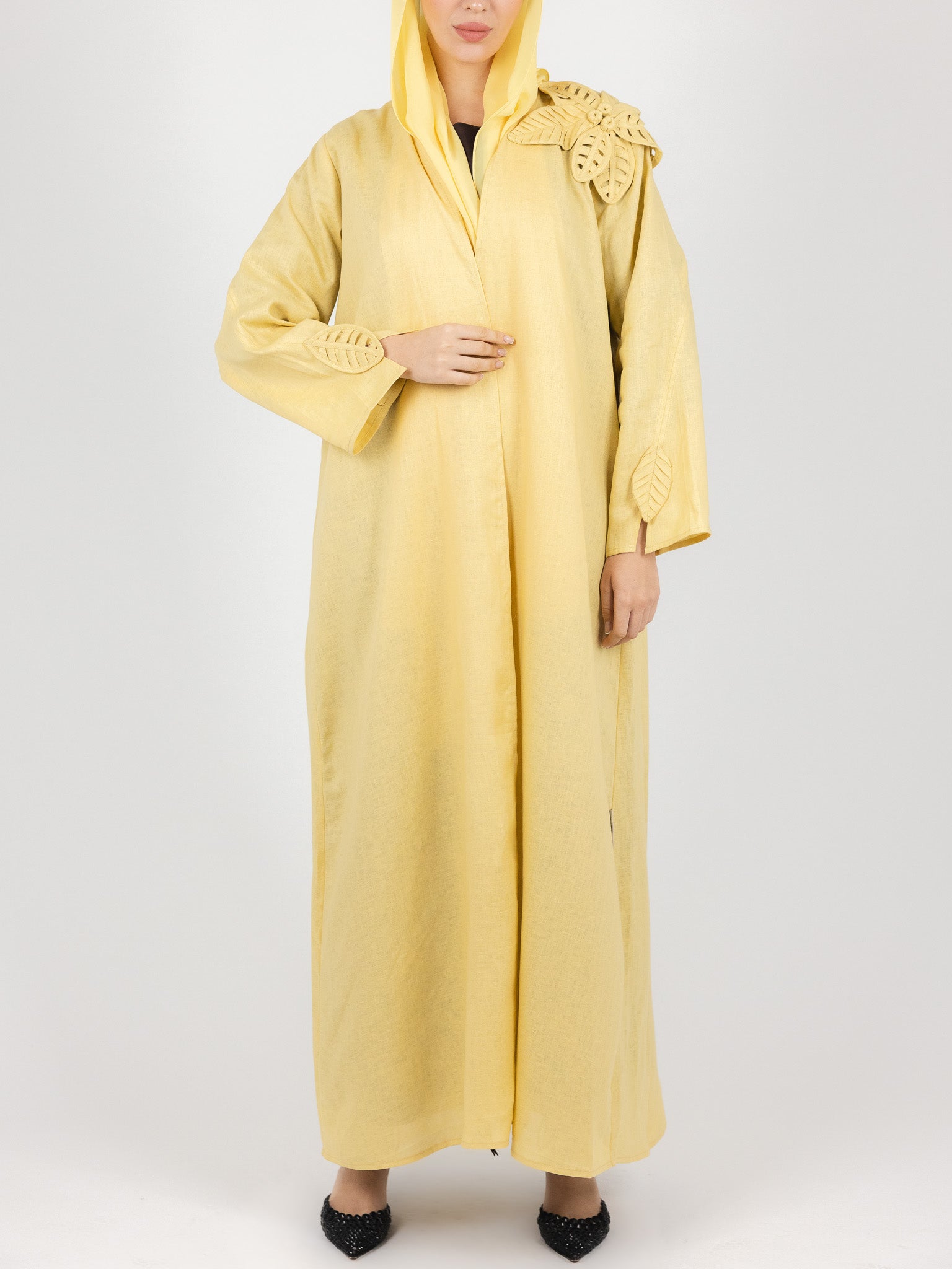 Yellow Leaf Detail Abaya