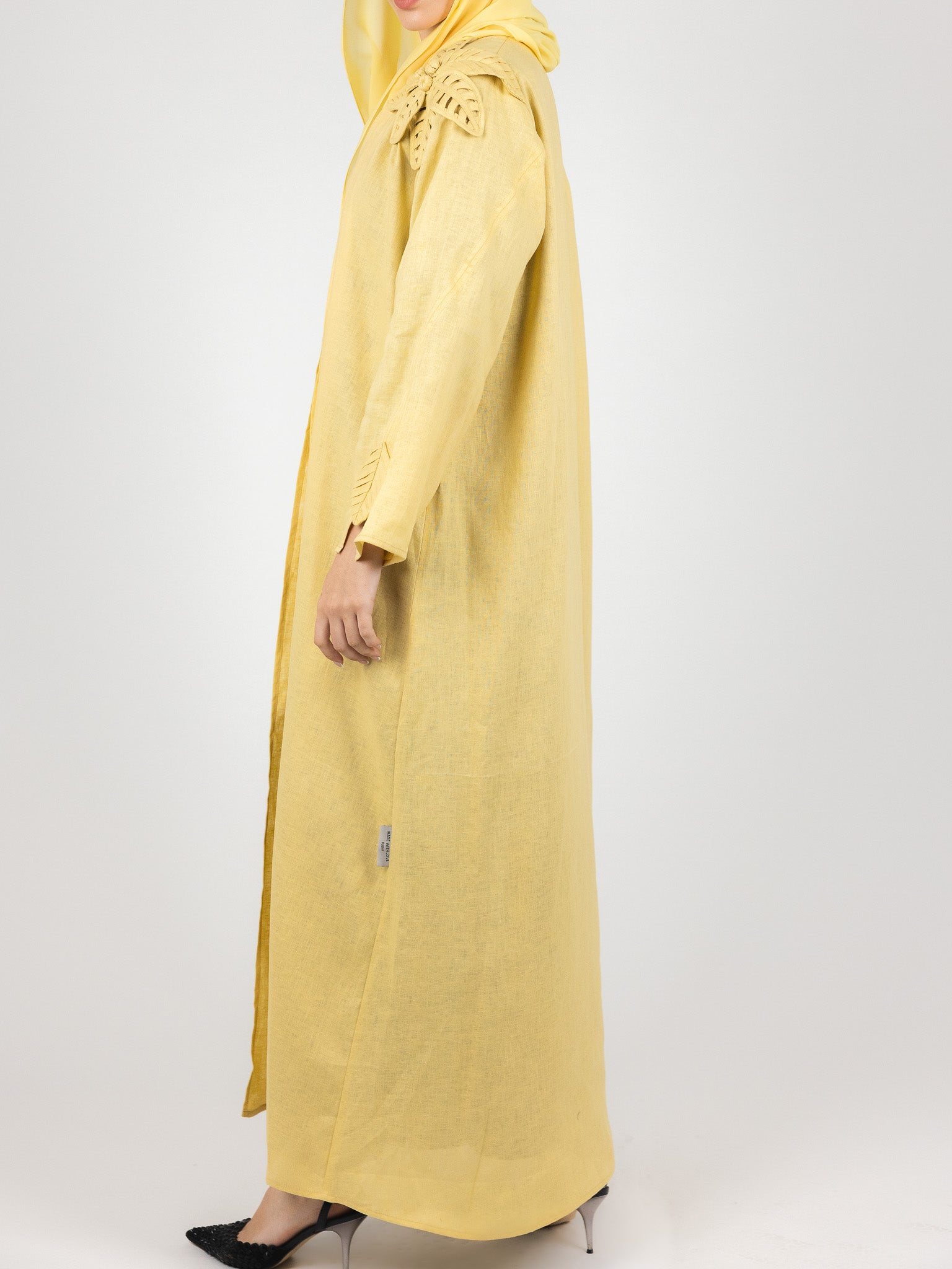 Yellow Leaf Detail Abaya